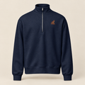 Franklin Field Half-Zip in Navy, front view. Digital product mockup.