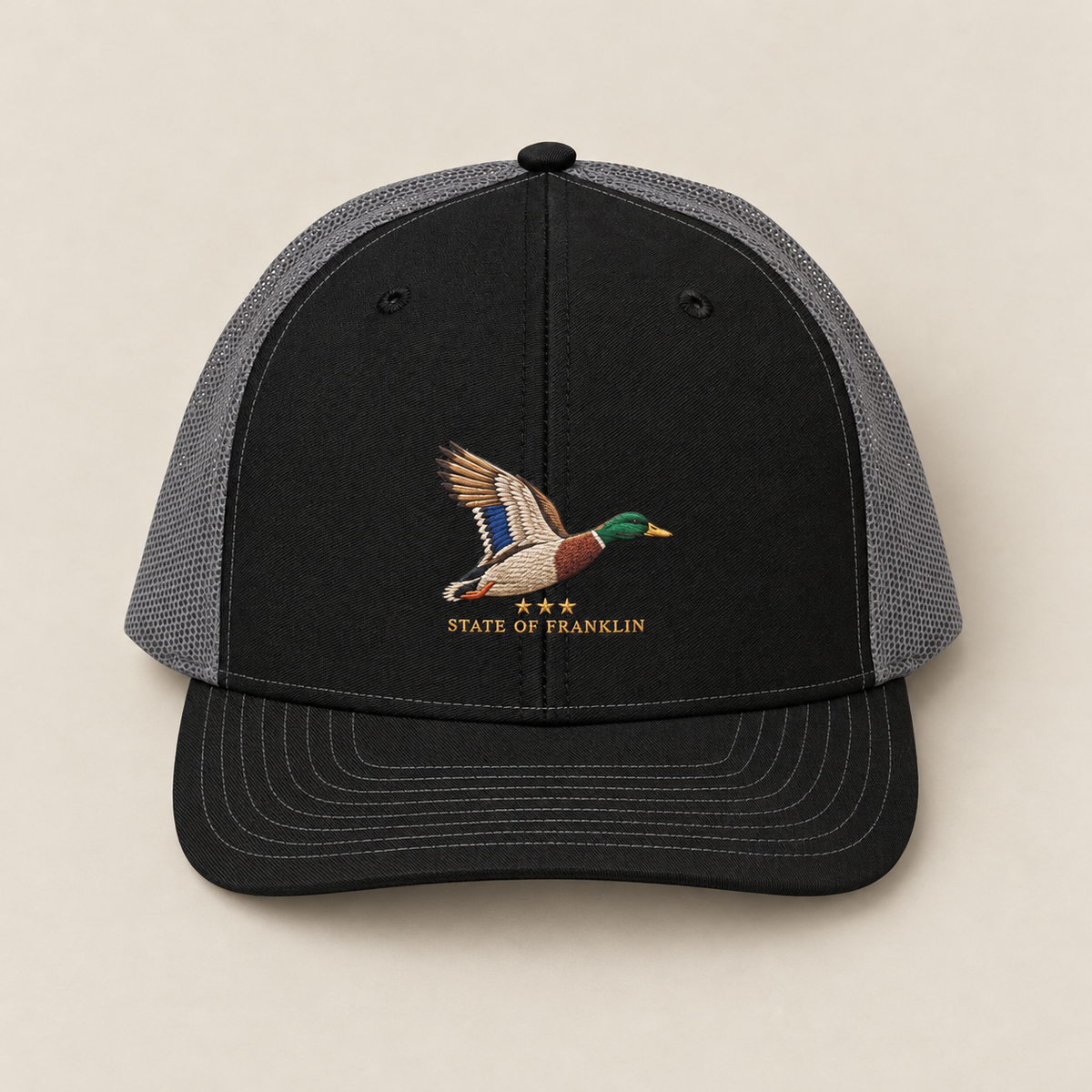Highland Flight — Black / Charcoal, front view. Digital product mockup.