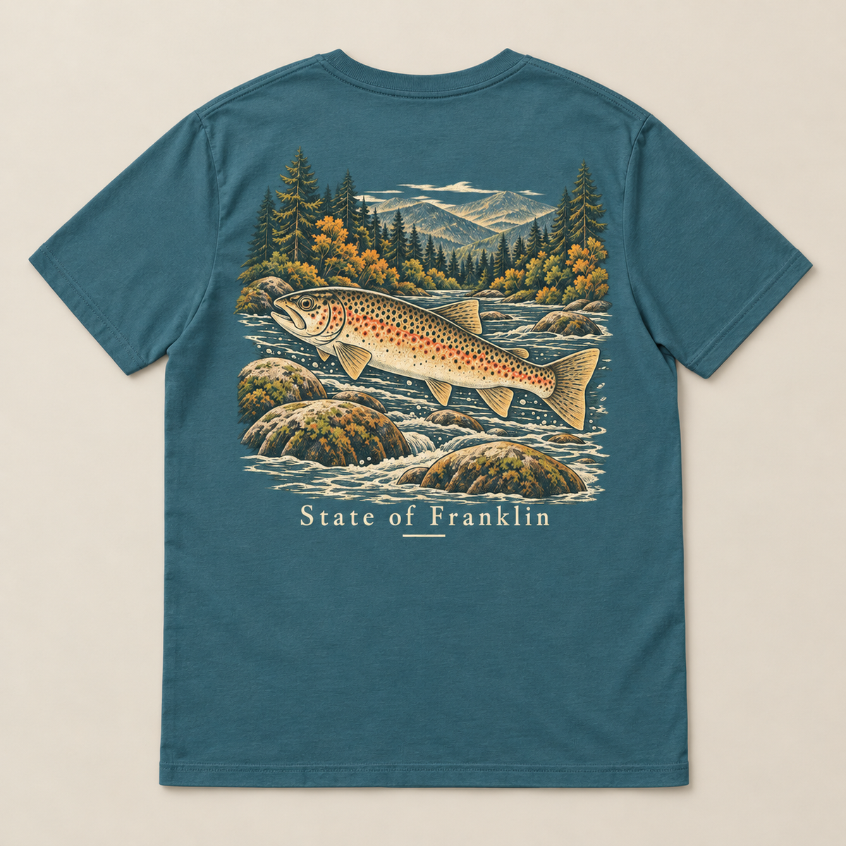 Holston Trout — Stargazer, back view. Digital product mockup.