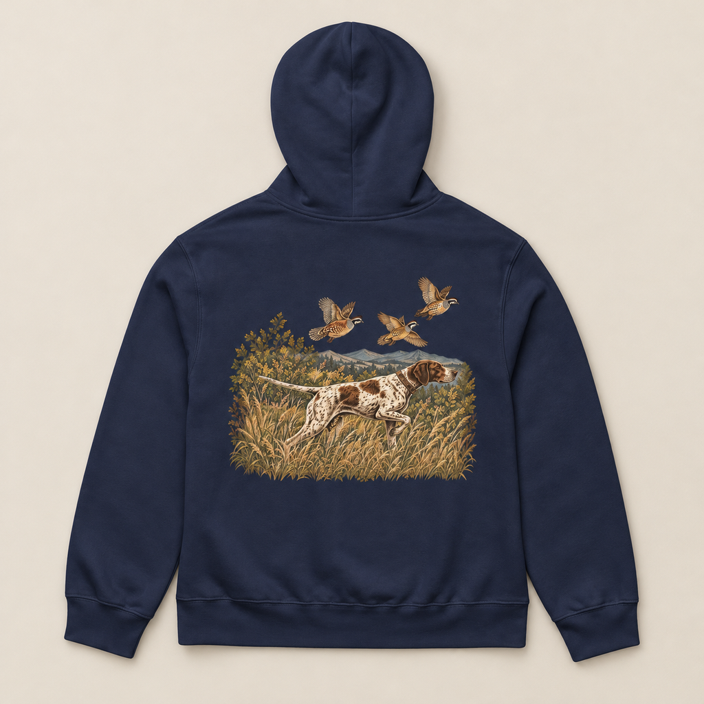 Ridge Point — Navy, back view. Digital product mockup.