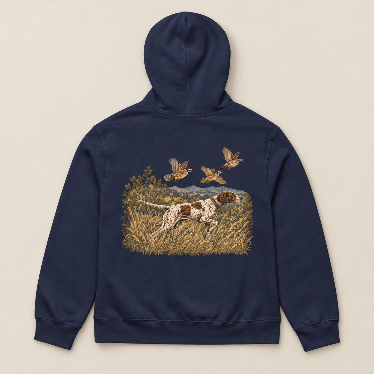 Ridge Point — Navy, back view. Digital product mockup.