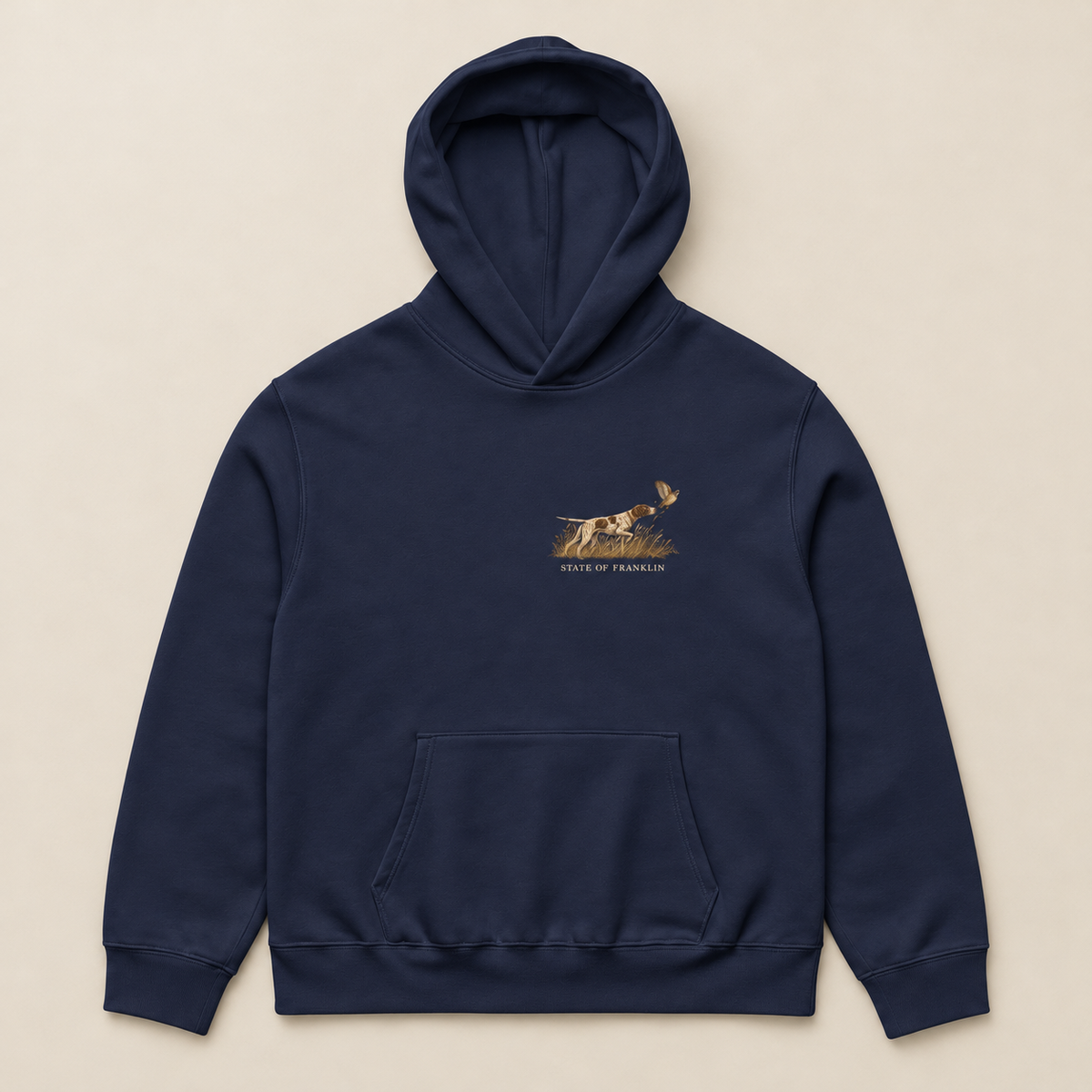 Ridge Point — Navy, front view. Digital product mockup.